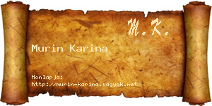 Murin Karina névjegykártya